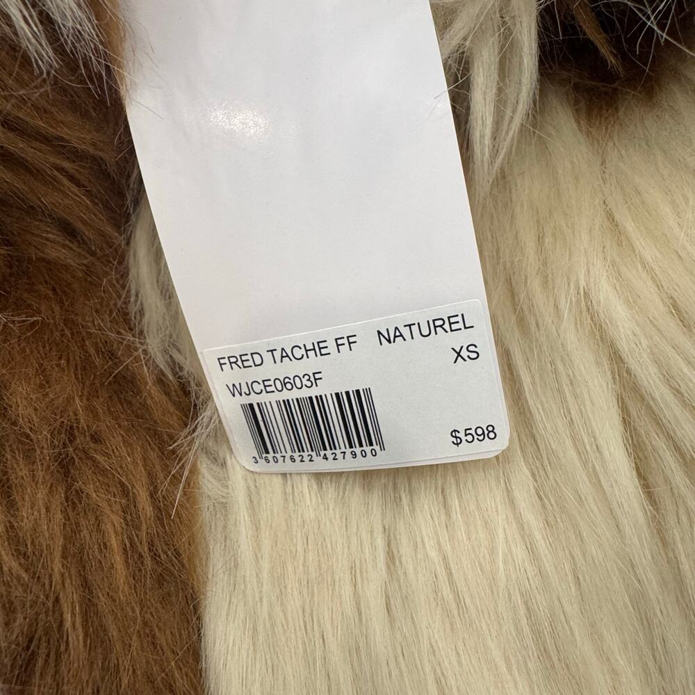 Zadig & Voltaire Women's Faux Fur Coat Long Sleeve White/Brown Size XSmall NWT - Picture 11 of 13
